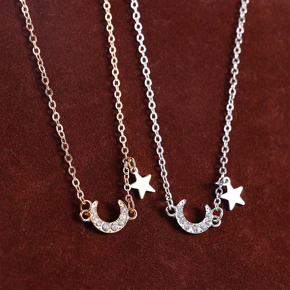 Стразы модные ювелирные изделия звезда S925 женский браслет для девочек луна кулон браслеты