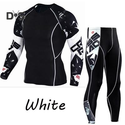 2 шт./компл. спортивный костюм с принтом, компрессионная рубашка, брюки, тренировочные колготки-рашгарды