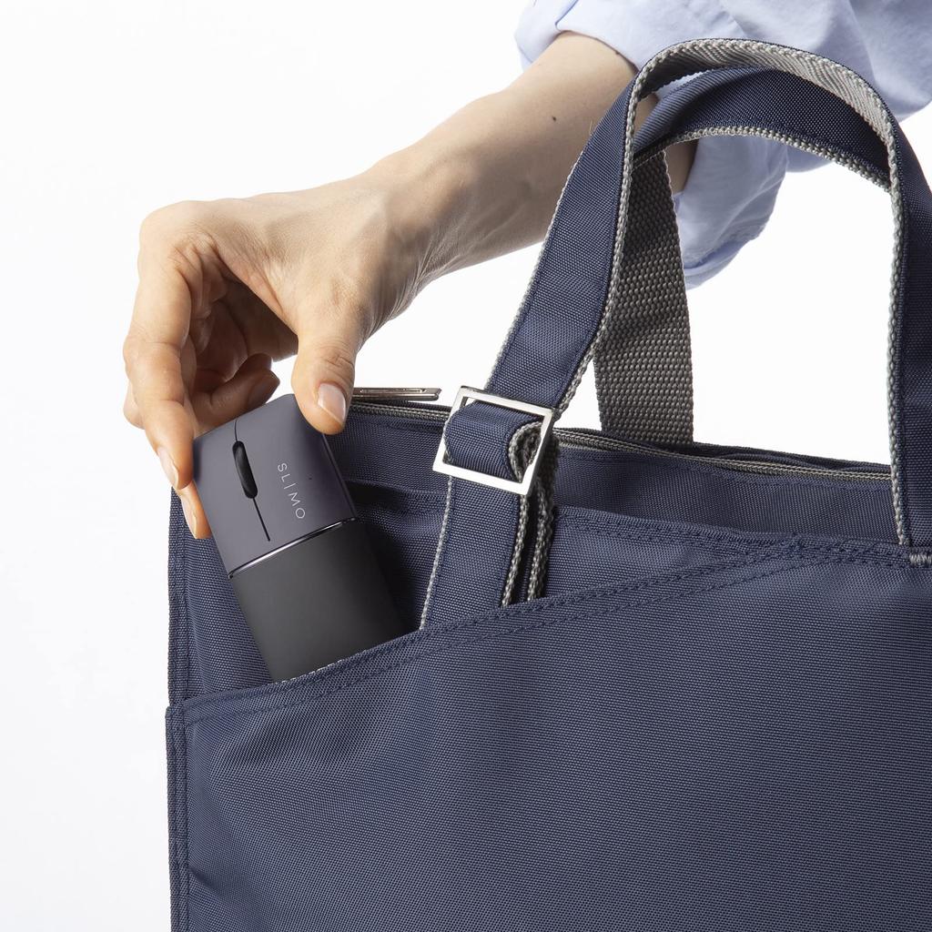 Бесшумная Bluetooth мышь Sanwa Supply MA-BBS310BK со светодиодной подсветкой синего цвета, тонкая, перезаряжаемая, черная