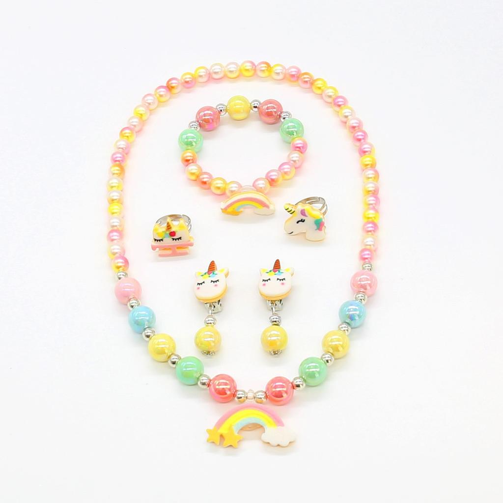 Unicorn princess accessories set, linking crown necklaces, headbands, girls' princess dress accessories, cross-border foreign trade
