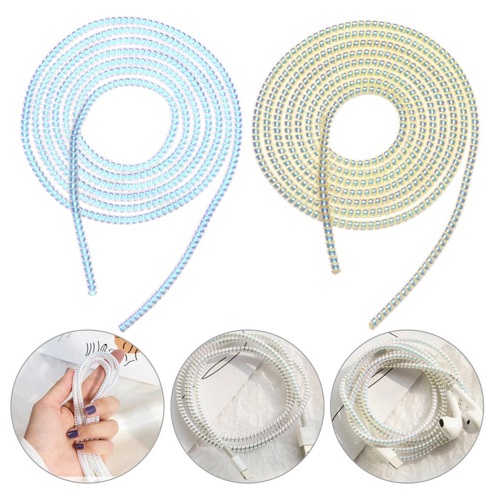 Manual Spiral Data Line Arrangement Earphone Winding Spring Charging Protection Rope Phone Line