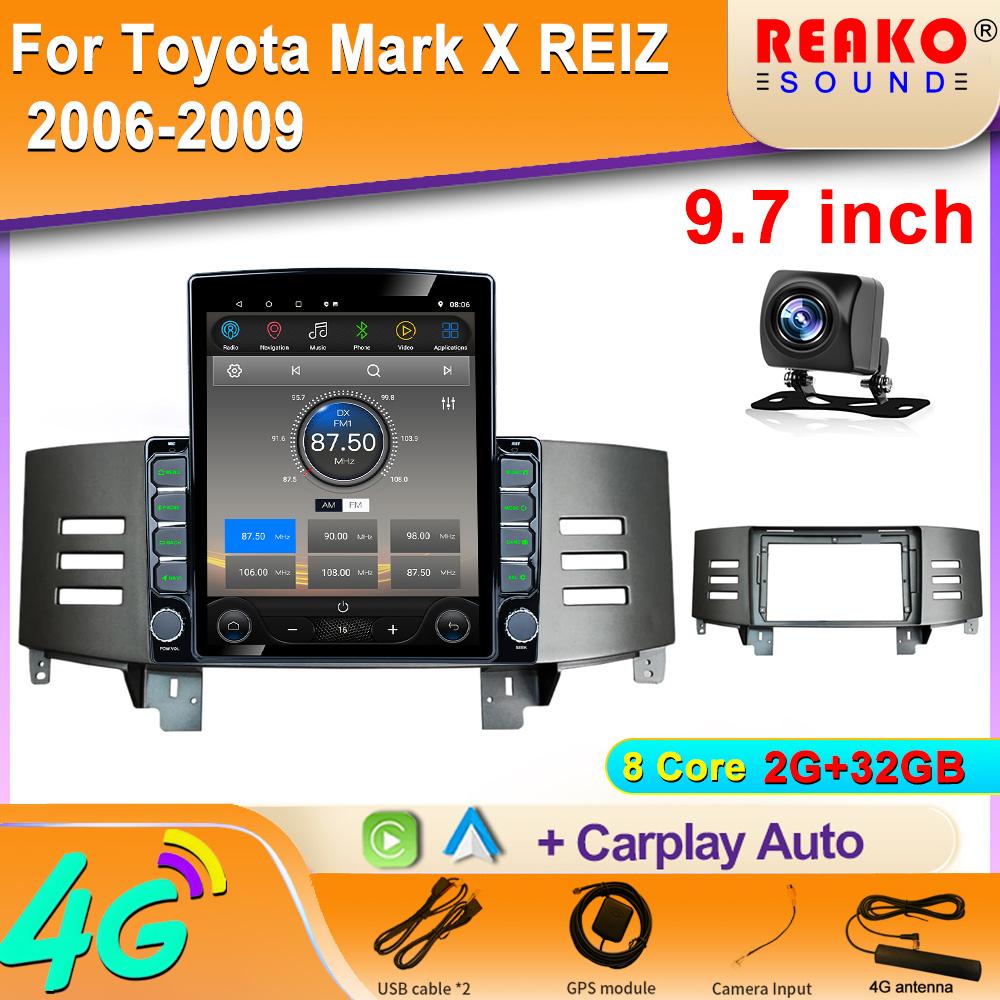9.7" Vertical Style Tesla Screen Car Radio For Toyota Reiz Mark X RHD LHD 2007 2009 GPS Navigation Multimedia Player Carplay