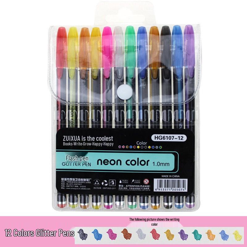 Гелевая ручка пастельных тонов большой вместимости с блестками для рисования и ведения дневника своими руками