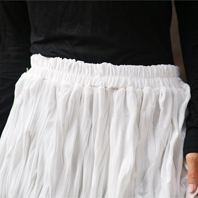 Johnature Женские винтажные юбки А-силуэта с эластичной талией, однотонные осенние мягкие женские повседневные юбки