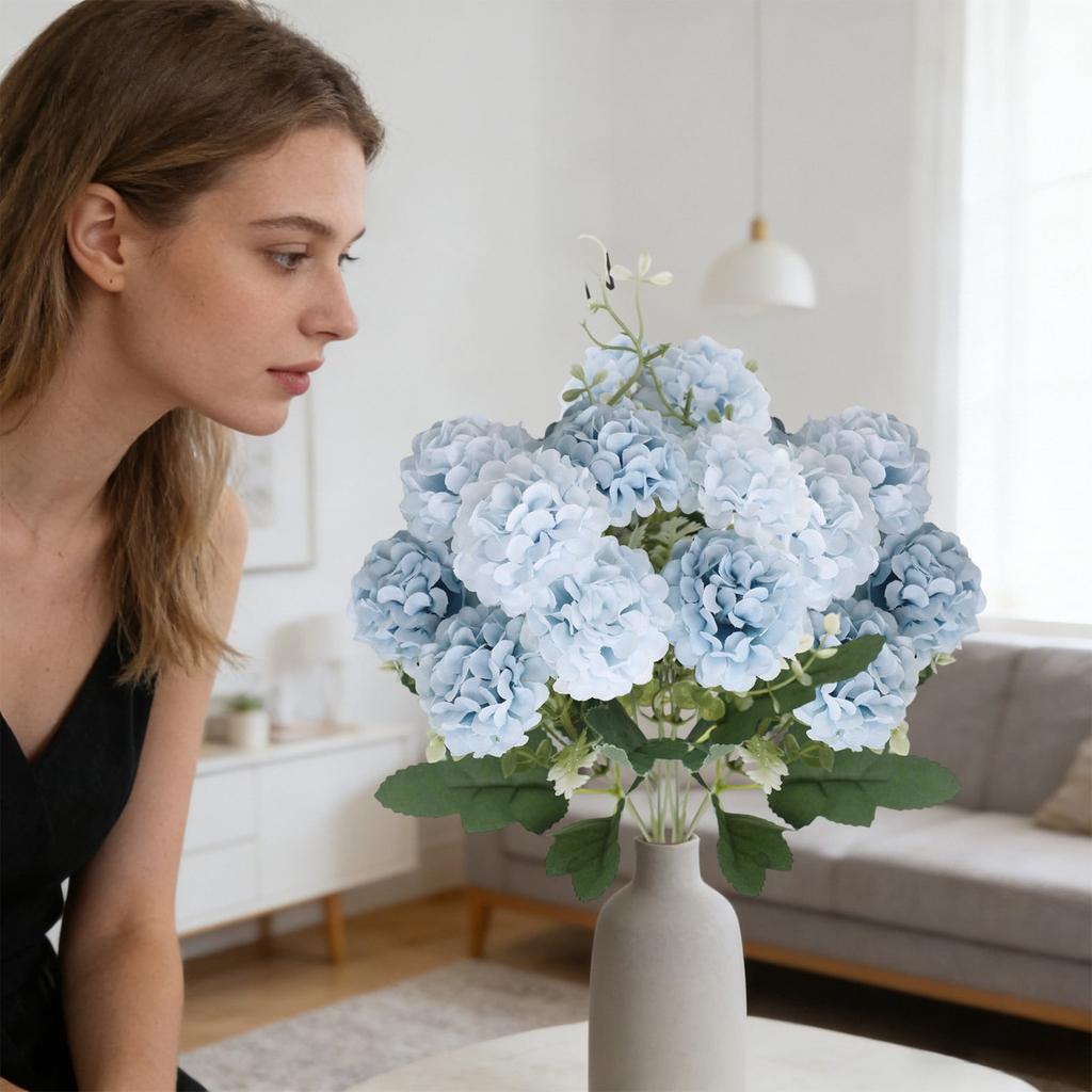 Feel realistic Hydrangea simulation flower suitable for home decoration party layout wedding bouquet and table flower decoration white