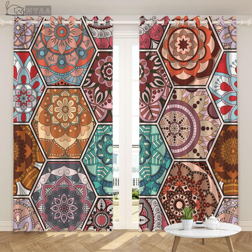 Заказная богемная этническая занавеска с винтажным узором для гостиной и спальни в африканском стиле с цветочным узором