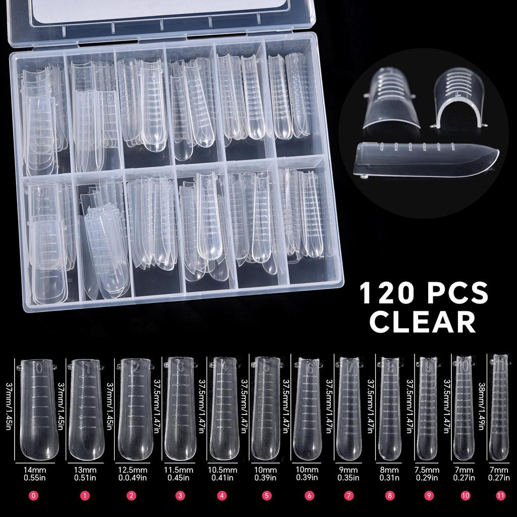 120 шт. двойные формы для наращивания ногтей, быстрое наращивание ногтей, многоразовая система наращивания ногтей, маникюрный инструмент