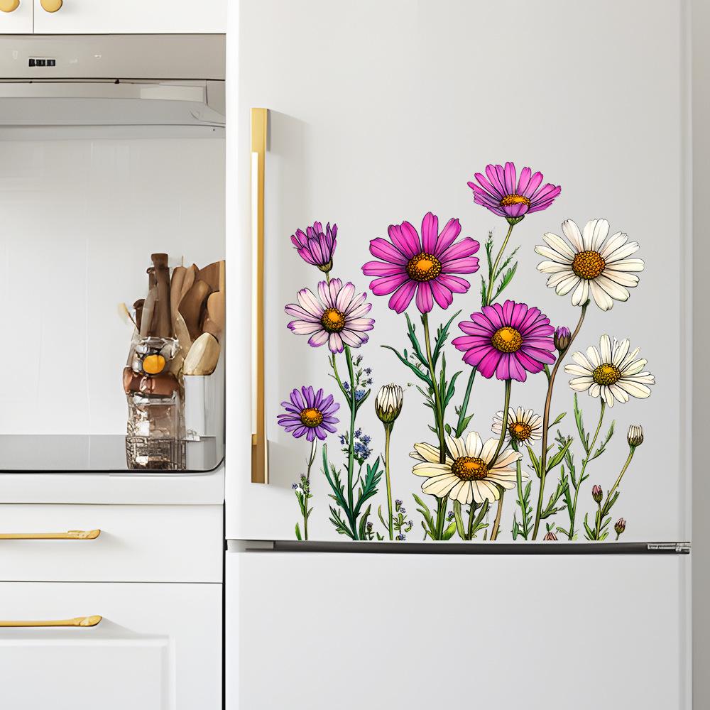 Painted Flowers Balcony Glass Window Home Beautification Decorative Window Sticker