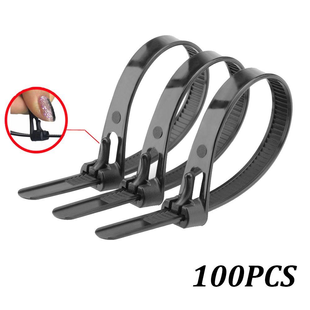 100 шт. Прочные многоразовые самоблокирующиеся нейлоновые кабельные стяжки, хомуты, оберточная лента, для связывания проводов