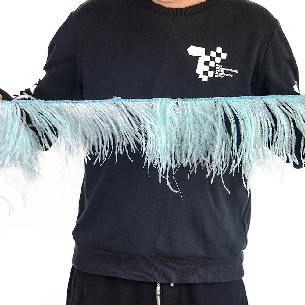 Перо 1 метр Белые страусиные перья Отделка бахрома 8-22 см Натуральная лента из страусиных перьев для свадебной вечеринки Декорация одежды Перья