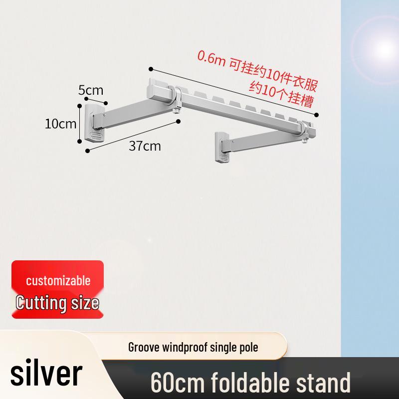 Folding Telescopic Wall-Mounted Clothes Drying Rack for Balcony or Bay Window