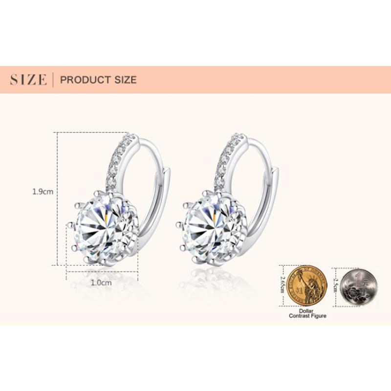 BAMOER Элегантные женские медные серьги с цирконом