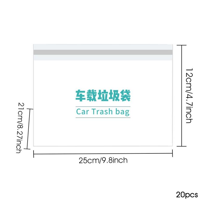 Наклейте на автомобильный мусорный мешок, герметичные мешки для мусора, 20/40 шт., водонепроницаемые, прочные, выдерживающие нагрузку, легко липкие, переносные мусорные мешки для