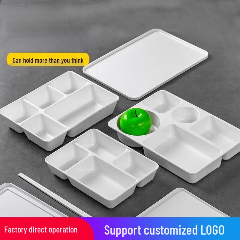 Four-Compartment Melamine Divided Plate with Lid