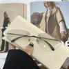 Женские солнцезащитные очки без оправы Y2K Люксовый бренд Безрамные UV400 Кошачий глаз Корейский стиль Модные очки