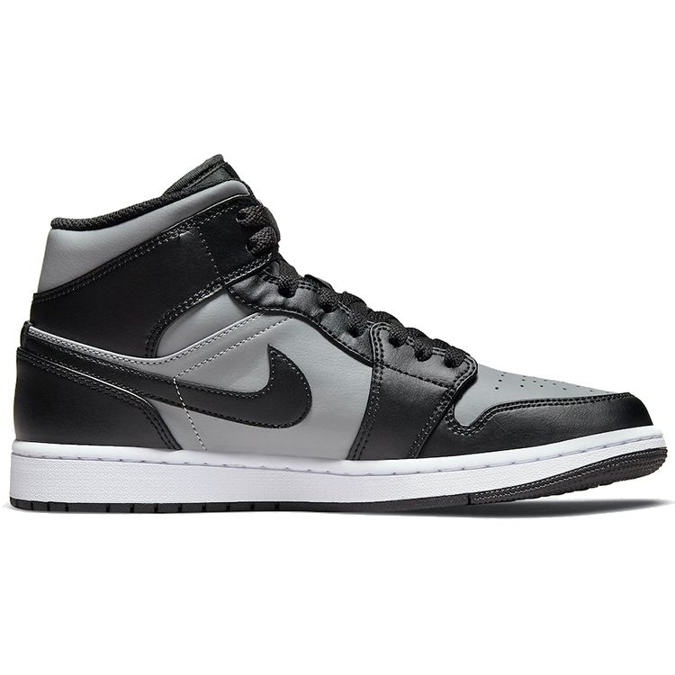 Air Jordan 1 Mid Shadow Men Sneakers Grey Black Particle-Grey 554724-096