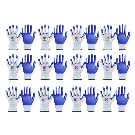 12 пар рабочих перчаток с регулируемым запястьем, пятью пальцами, противоскользящие, толстые, износостойкие, безопасная работа