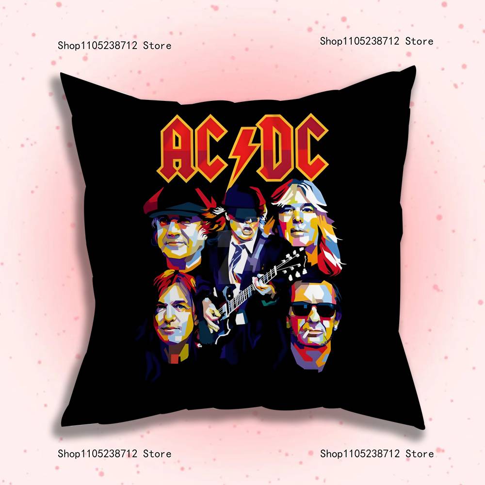 Крутые чехлы на подушки с изображением певца A-ACDC Rock Band, мультяшные, декоративные для дивана, для дома, двусторонняя печать, короткий плюш, милые чехлы на подушки