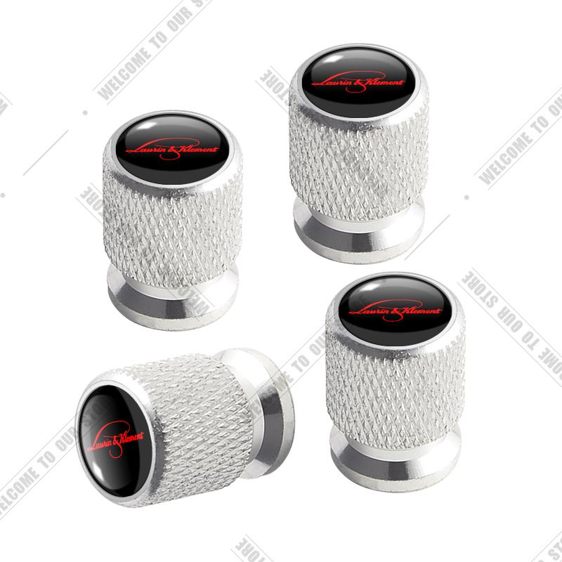 Car CNC Aluminum L&K Emblem For Skoda Laurin & Klement Superb Yeti Octavia Kodiaq Rapid 4pcs Tire Valve Air Port Stem Cover Caps