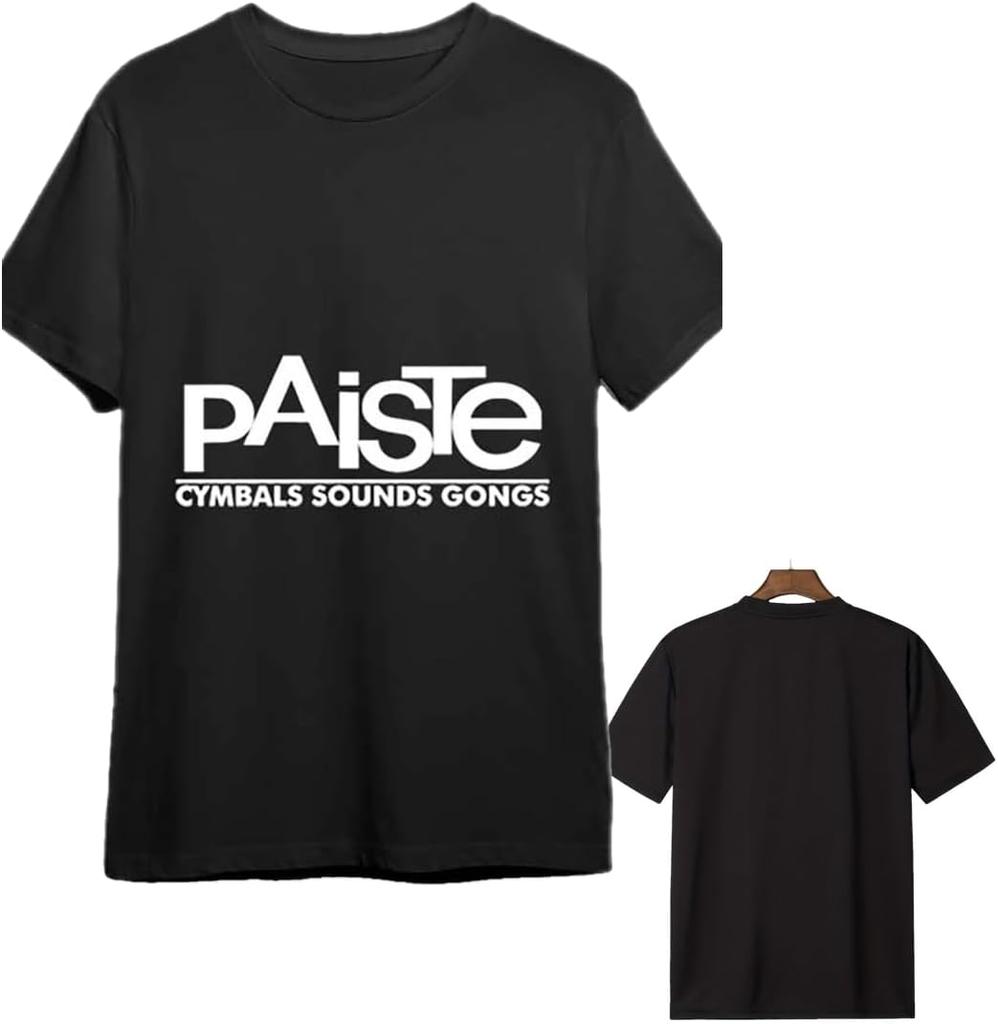 Men's Black Paiste Cymbals Sounds Gongs Graphic T-Shirt - Funny Short Sleeve Cotton Tee for Drummers