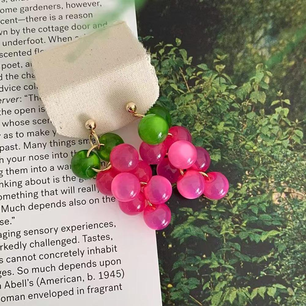 Bohemia Earrings Fruit Dangle Earring Cute Beads Earrings Creative Grape Earrings Vacation