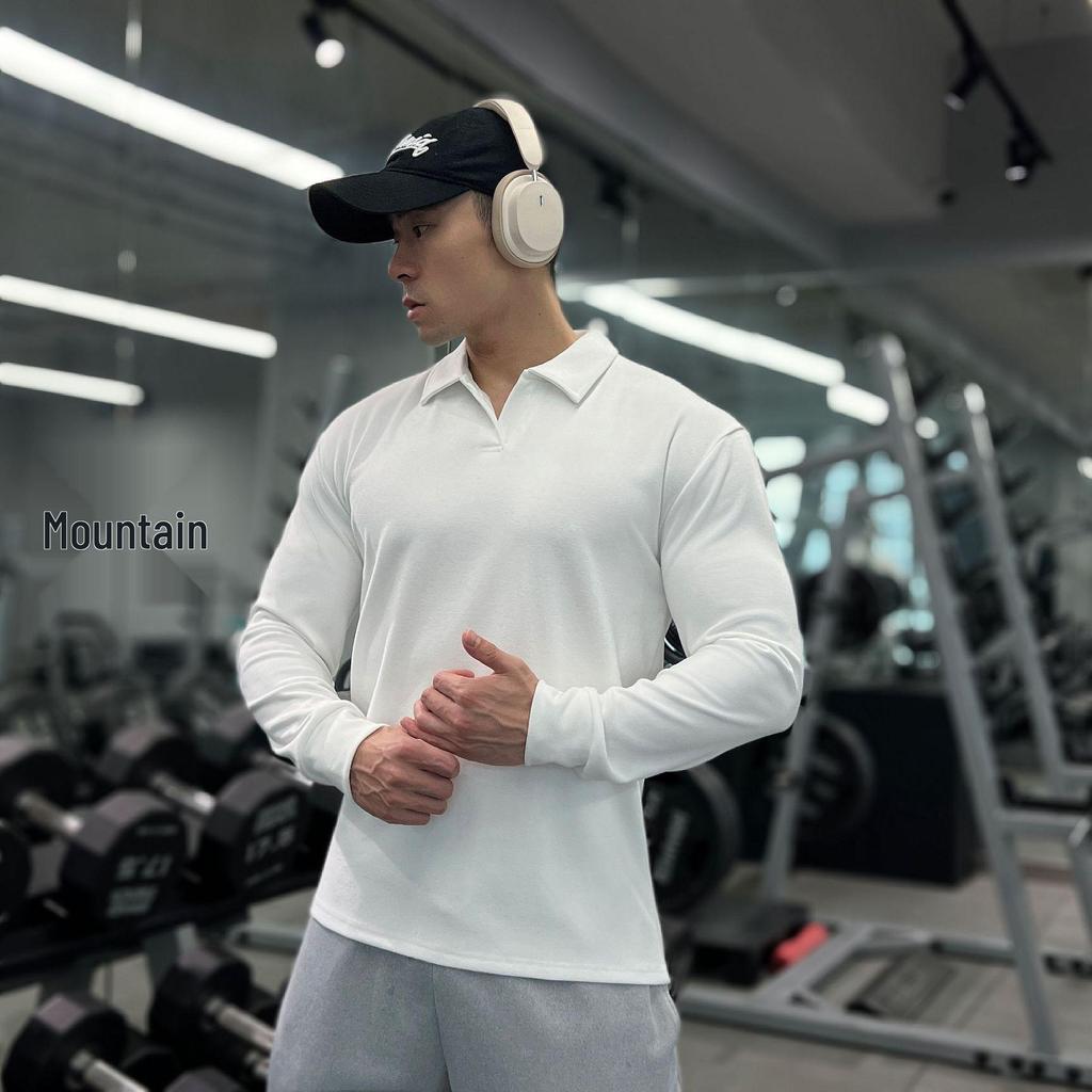 Мужской Тяжелый Двусторонний Теплосберегающий Приталенный Базовый Слой на Молнии с Длинным Рукавом Высокой Эластичности для Фитнеса Осень/Зима.