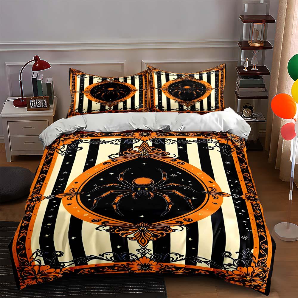 Striped, spider, ornamental Bedding Duvet cover sets Duvet covers Pillowcases gifts (1 * Duvet Cover 2 * Pillowcases, without duvet insert)