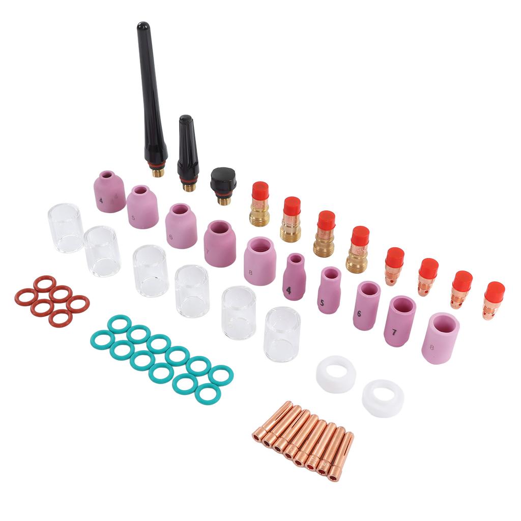 Набор принадлежностей для сварки TIG из 55 предметов, стеклянный соединительный стакан, зажим для электрода, передняя крышка из ПТФЭ для WP 17 18
