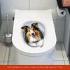 3D Наклейка на стену с котом и собакой ПВХ Наклейки на сиденье унитаза Смешные наклейки на унитаз Украшение для дома