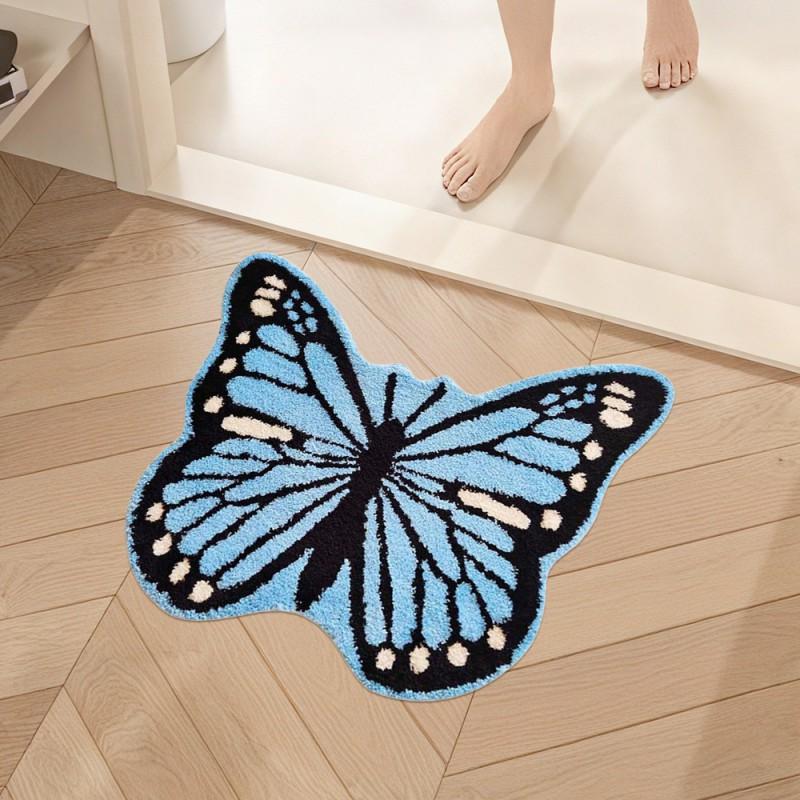 Imitation Cashmere Doormat Non Slip Absorbent Floor Mat Bedroom Bathroom Mushroom Plush Rug