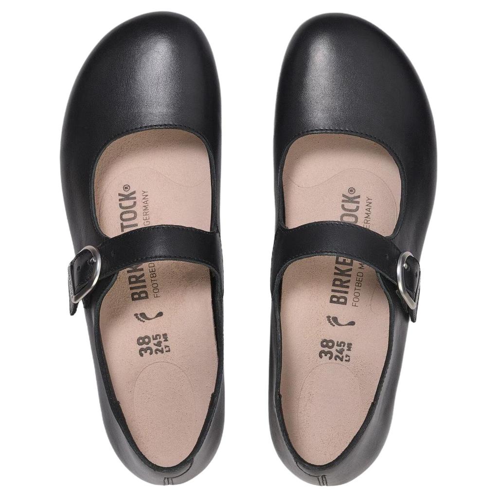 Birkenstock Кожаные туфли Мэри Джейн на плоской подошве Santa Clarita Женские Черные Узкие 1030709