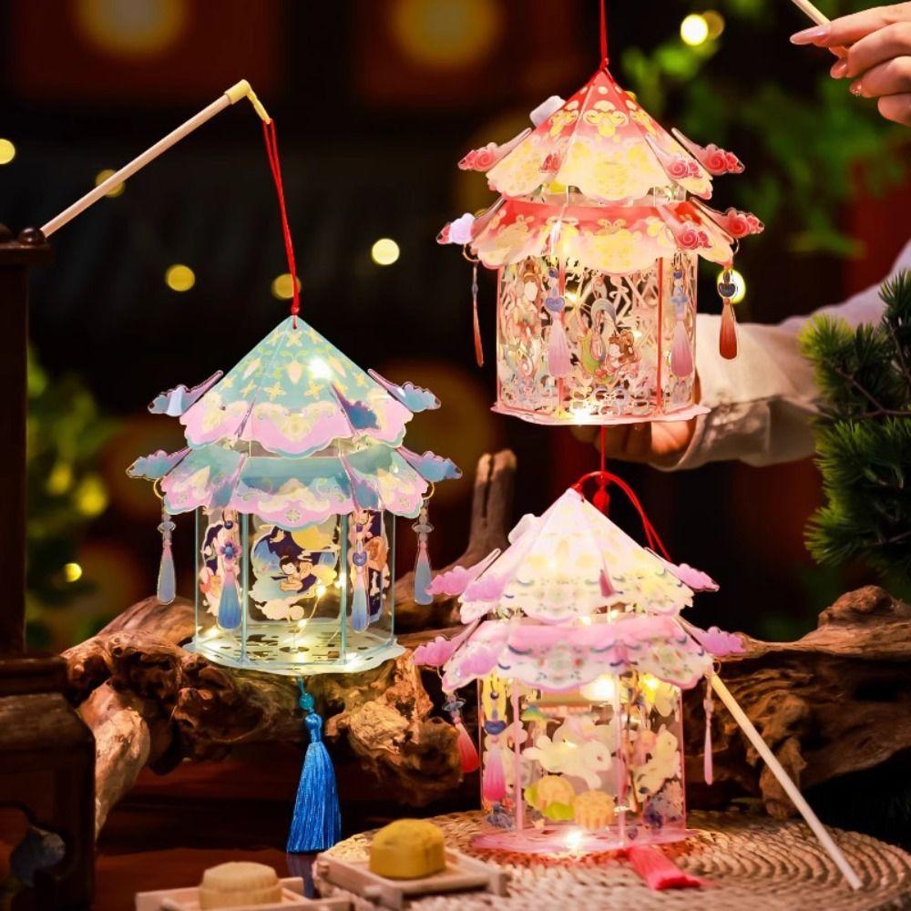 Blessing Words Mid-Autumn Festival Lantern Glowing Lantern for Party Moon Festival Holiday