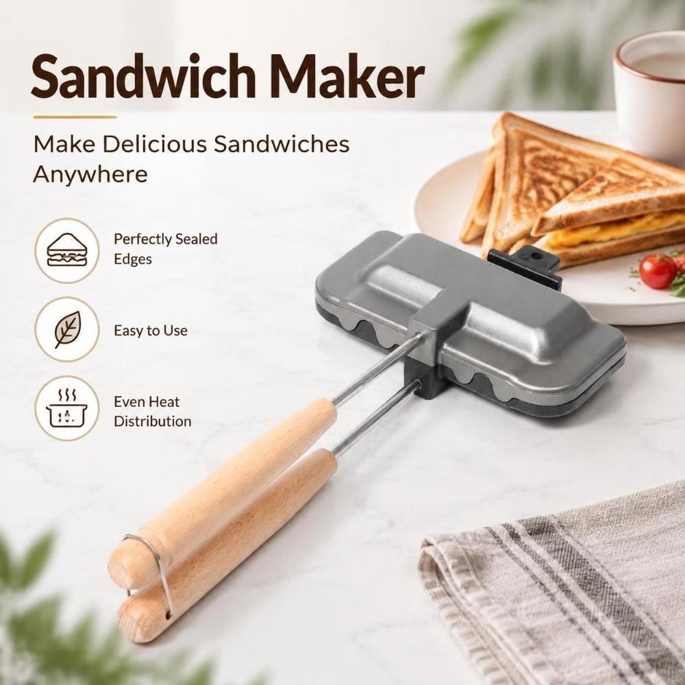 Die Cast Aluminum Toastie Maker Non Stick Coating Panini Press Pancakes Omelets Frittatas Toast