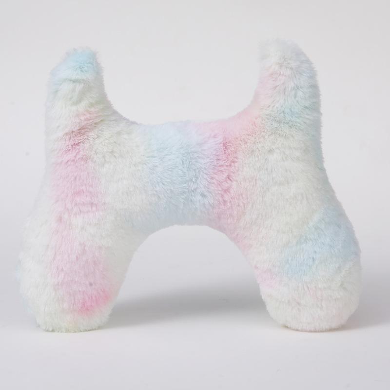 Pet Pillow Super Soft Tie-dye Plush Little Devil Shape Cat Pillow Pet Lying Mat Dog Pillow U-Shaped Pillow Pet Products