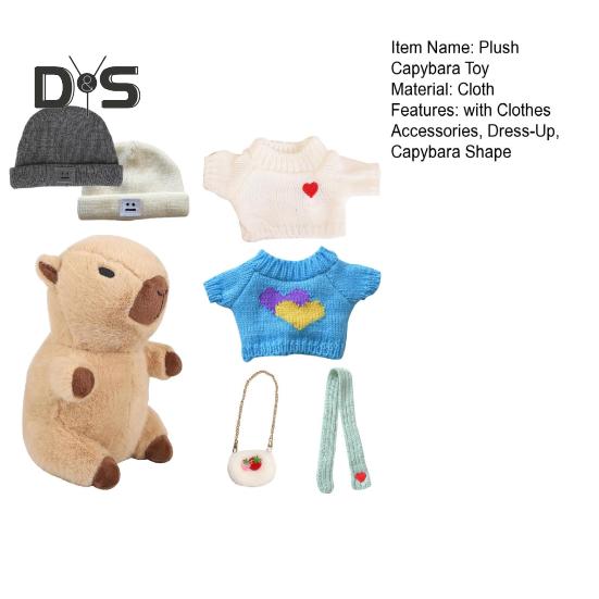 1 комплект плюшевых игрушек-капибар с одеждой, аксессуары для детей, сделай сам, плюшевые игрушки-капибары для малышей, мальчиков и девочек, мягкие игрушки-куклы, украшения
