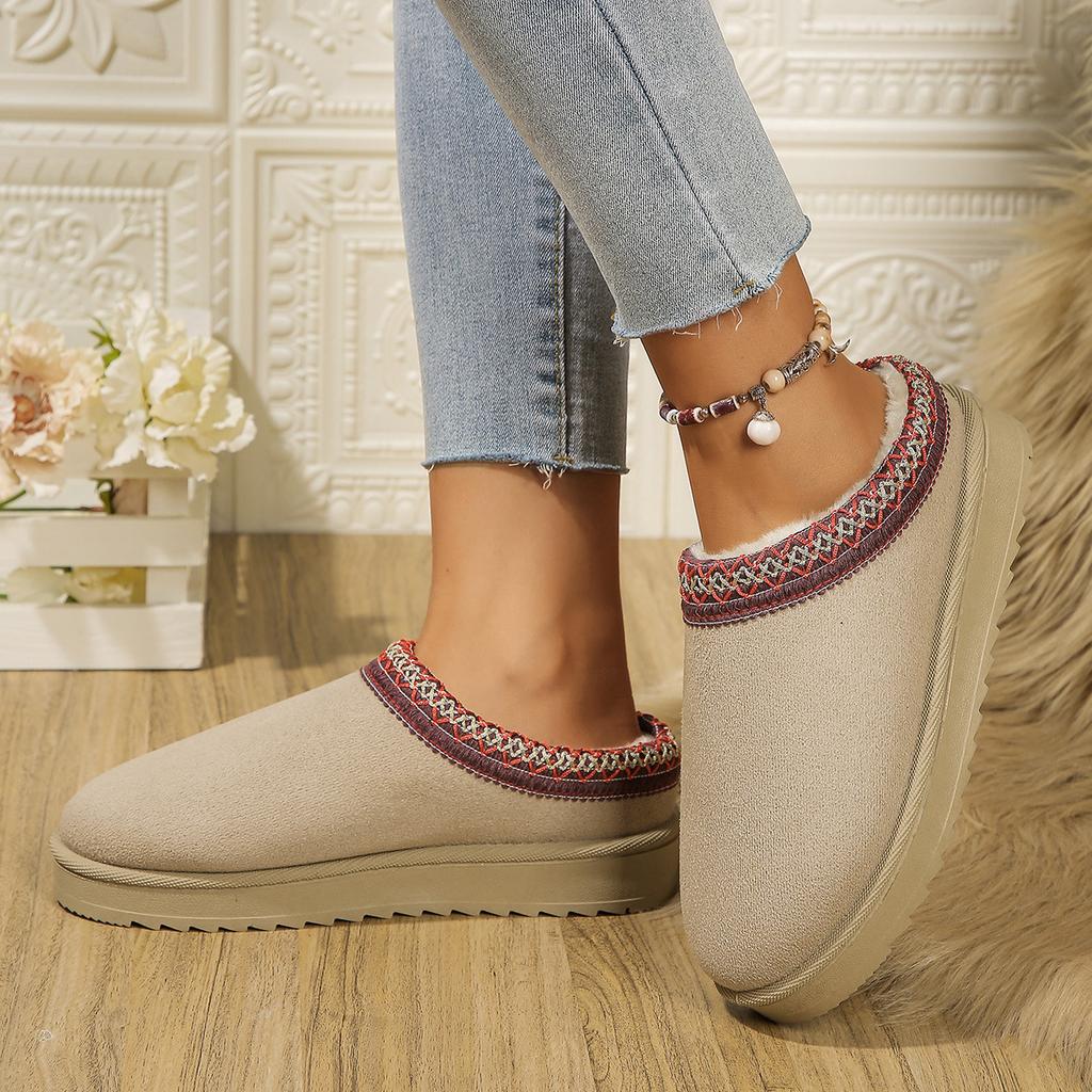 Fur Slippers Women Winter Plush Sandals Luxury Slip On Platform Slides Female Thick Sole Designer Cotton Home Shoes