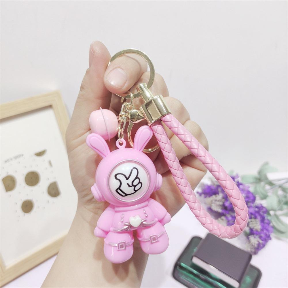 Funny Finger-guessing Game Keychain Creative Rabbit Pendant Face-changing Keyring  Backpack Decor