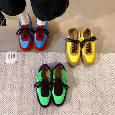 Мама Путао, тот же стиль отправляется со склада за секунды~ Новые супермягкие восковые универсальные повседневные туфли на низком каблуке с круглым носком и шнуровкой