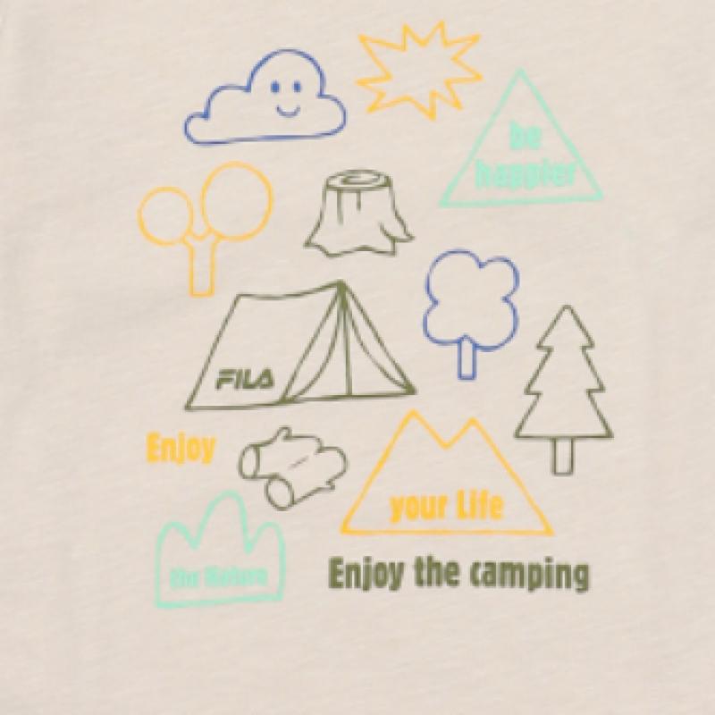 [fila Kids] Футболка с рисунком эмодзи для кемпинга Fk2rsf2204x Грустно q0zFk2rsf2204xГрустно