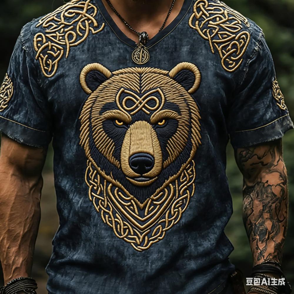 Мужская футболка с тотемом Волка викингов