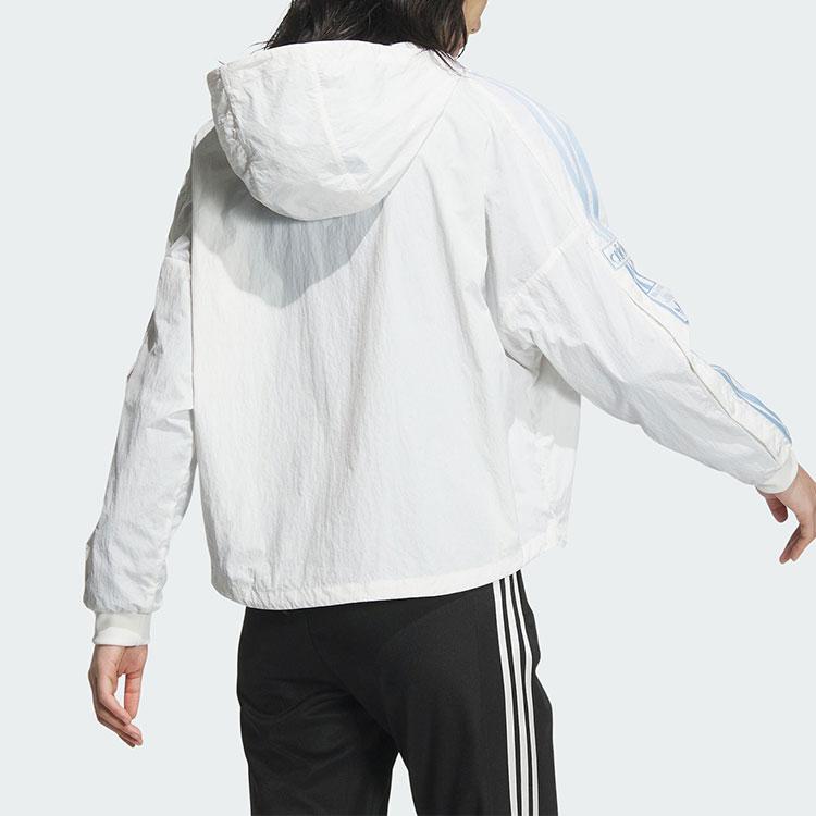 adidas Женская ветровка с капюшоном Originals Adibreak с боковыми кнопками-защелками Ярко-белый JI7474