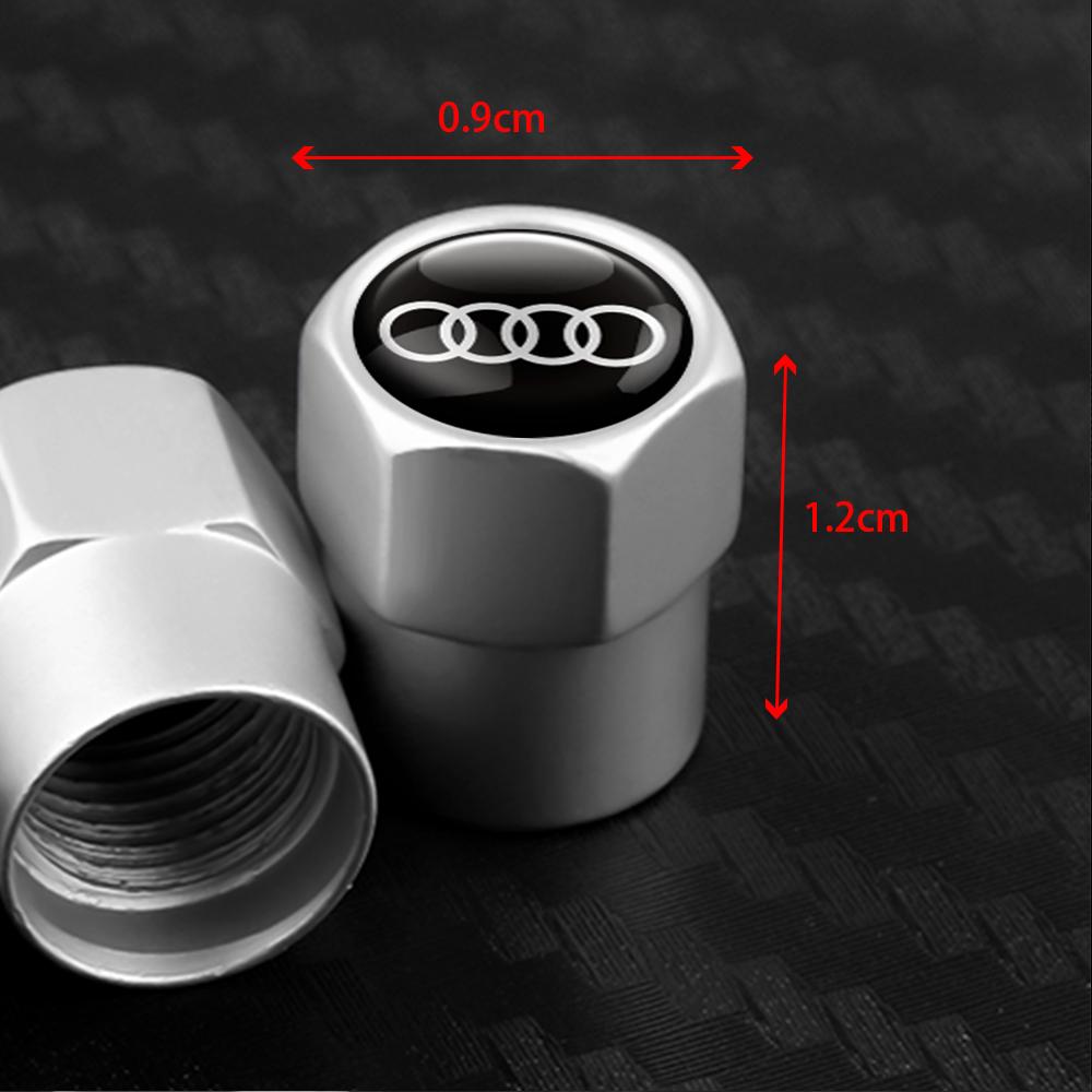 For Audi 8V4Pcs Metal Car Wheel Cover Tire Valve Stem Caps Auto Accessories For Audi Q5 Q7 S1 S2 S3 S4 S5 S6 A3 A4 A5 A6 A7 A8 S4 S6 Q3