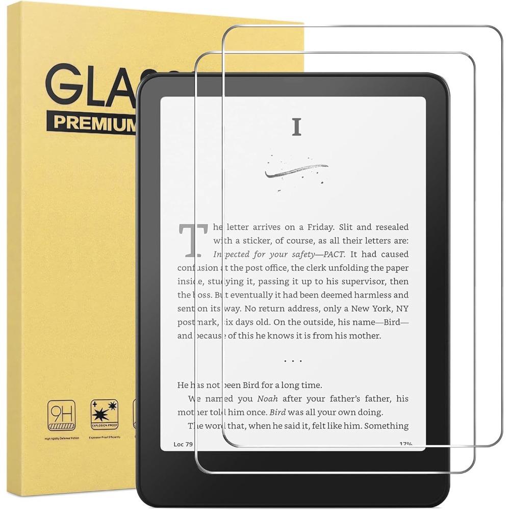 2 комплекта закаленного стекла HD для электронной книги Kindle Paperwhite 12-го поколения/Colorsoft 7 дюймов 2024 года