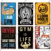 Mfoever Tin Sign Decor Gym Vintage Tin Signs Plaque Metal Plates Retro Posters Work Out Wall Art Decorative for Home Man Cave Gym Room