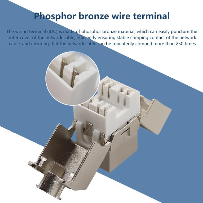 Разъем Keystone Cat6A Cat7 Cat7 Rj45 Stp Безинструментальный Тип Модульные Разъемы Адаптер Соединитель Для 22-26 Awg