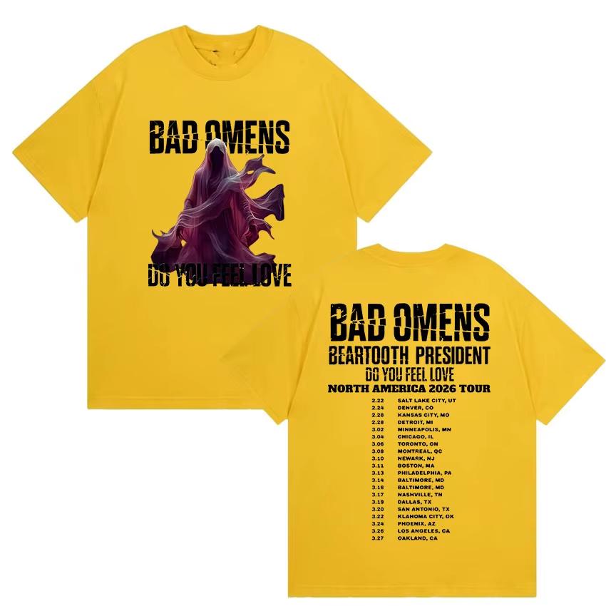Bad Omens Футболка с принтом 'Do You Feel Love Tour' для мужчин и женщин, летняя готическая одежда, модный топ с круглым вырезом и коротким рукавом