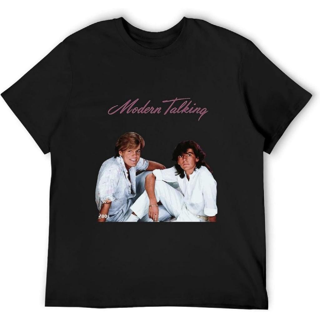 Men's Modern Talking Oversized Plain Black T-Shirts Black
