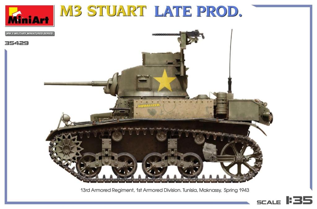 Miniart M3 Stuart Поздняя Производство Полный Интерьер Пластиковый Сборный Набор MA35429 1/35 (танк)