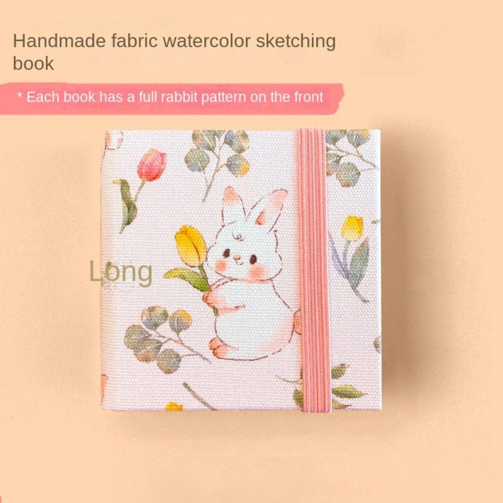 Flower Mini Fabric Watercolor Book Colorful Mini Watercolor Painting Book Painting