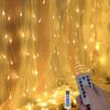 Светодиодные занавески с питанием от USB, красочные гирлянды с дистанционным таймером, водонепроницаемые внутренние гирлянды для вечеринок и рождественских украшений